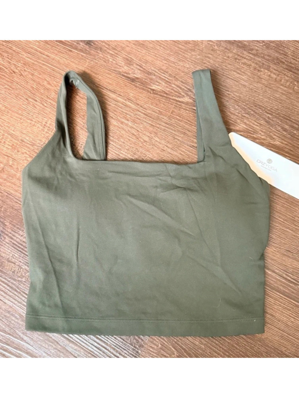 CRZ Yoga Olive Square Neck Sports Bra Sz xxs  #0105